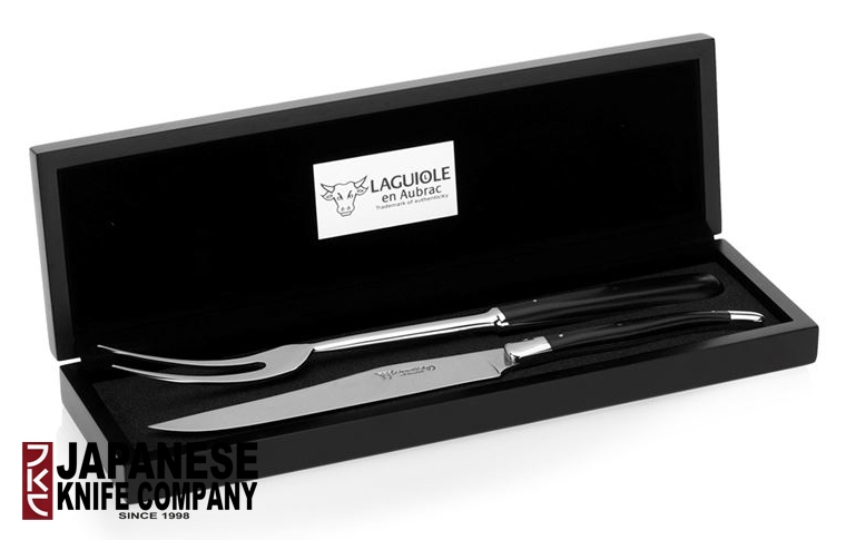 Set à découper en ébène (couteau et fourchette)