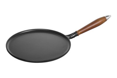 STAUB 28 CM POÊLE À CRÊPES EN FONTE AVEC MANCHE EN BOIS
