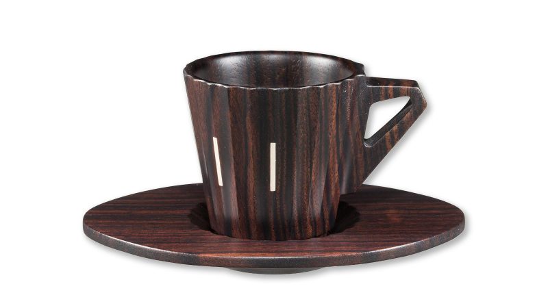 Tasse et soucoupe expresso en ébène