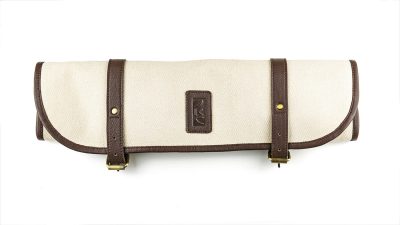 Rouleau à couteaux en toile et cuir (2 tailles)