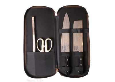 Porte-couteau en cuir marron (3 tailles)