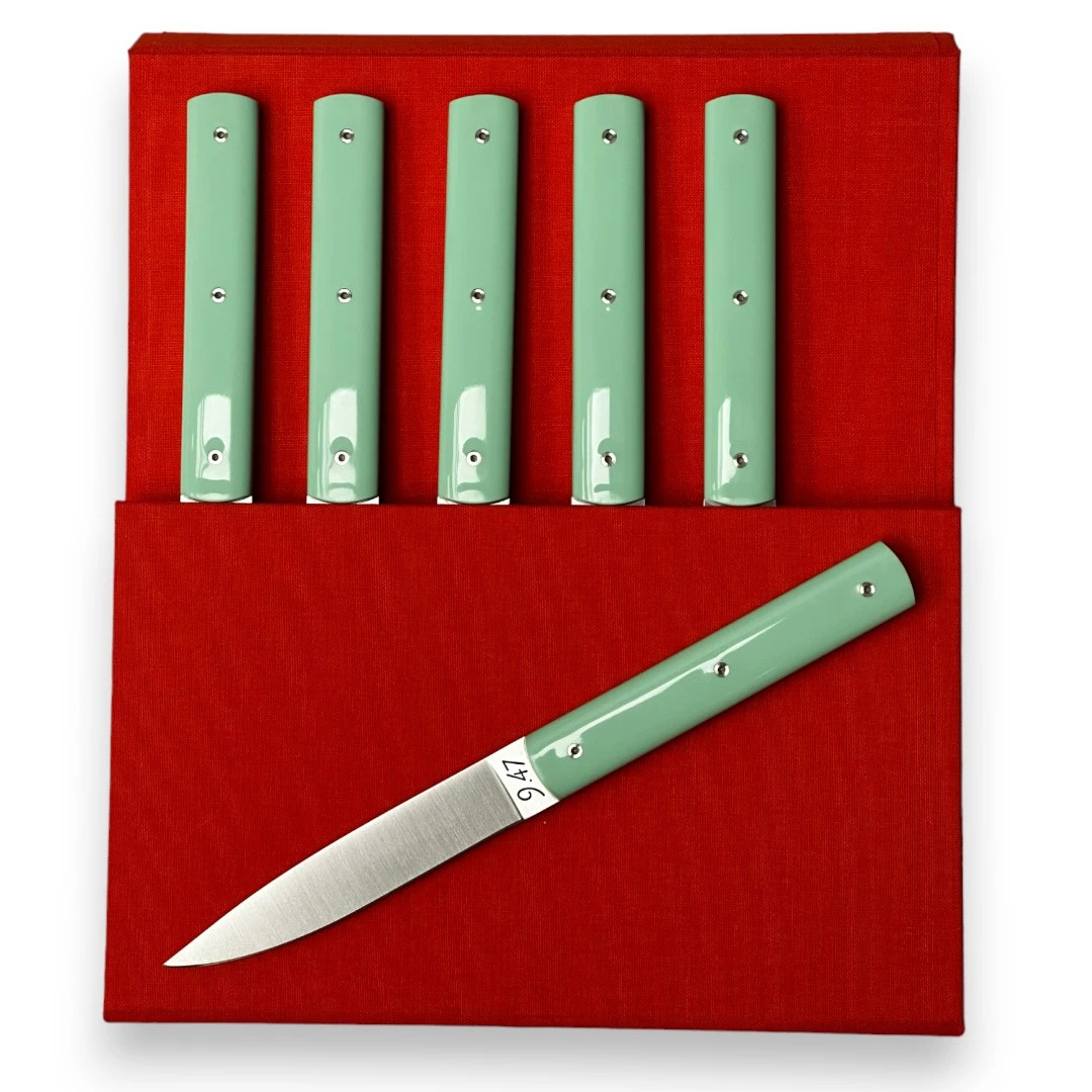 Couteaux à steak PERCEVAL Vert pistache