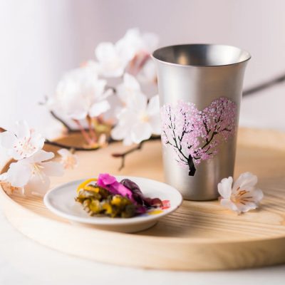 Three snow - Sakura copper and tin small Vacuum glass